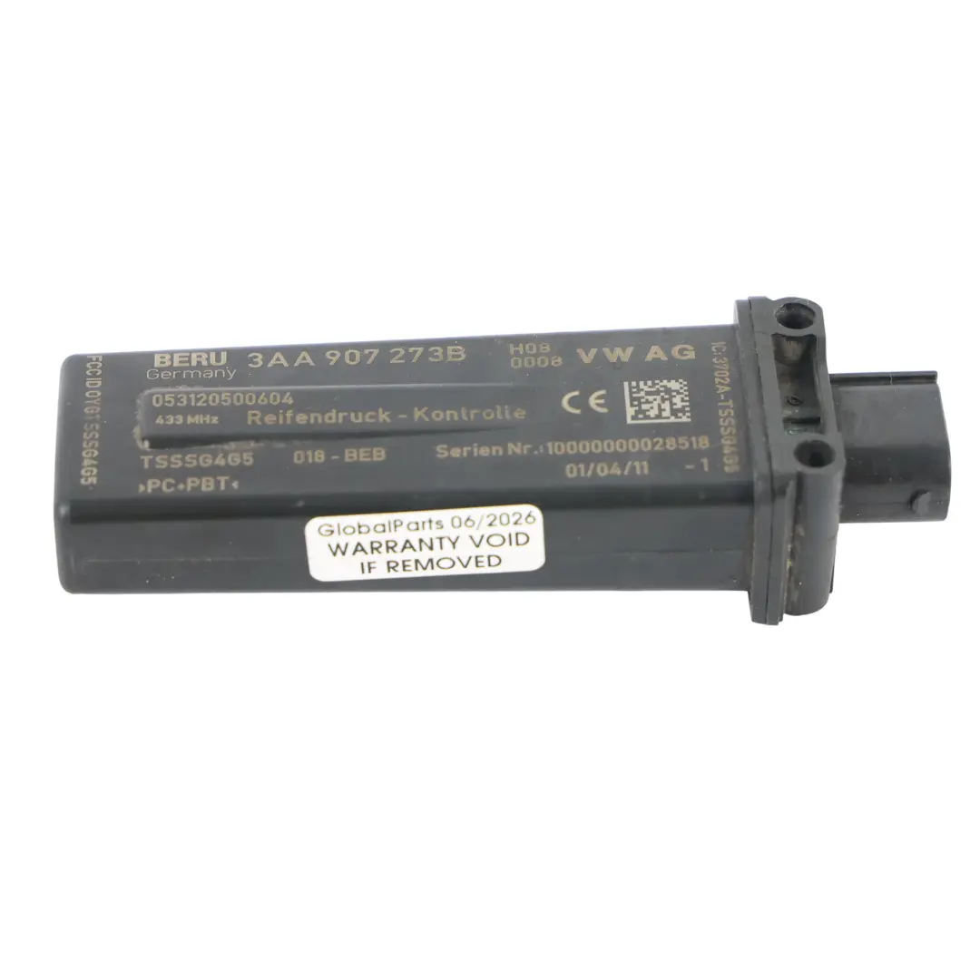 Tyre Pressure Control Module TPMS to Volkswagen Passat B7 with Part number 3AA907273B Volkswagen Passat B7 Tyre Pressure Control Module TPMS - SKU 3AA907273B - Part number 3AA907273B