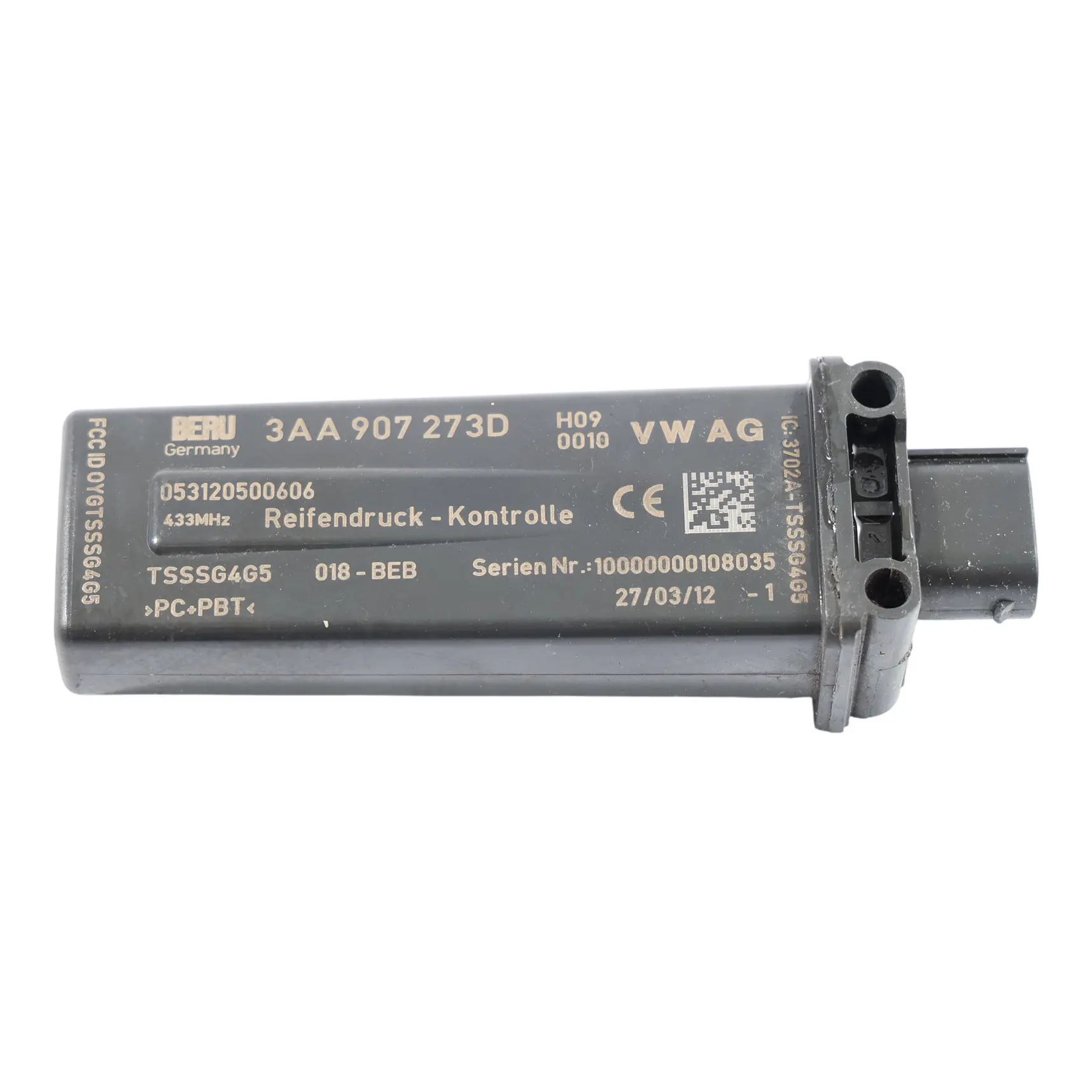 Volkswagen Passat B7 Modulo Sensore Controllo Pressione Pneumatici 3AA907273D