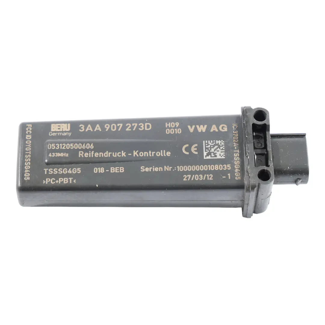 Volkswagen Passat B7 Unidad Control Presión Neumáticos Sensor - SKU 3AA907273D - Número de pieza 3AA907273D