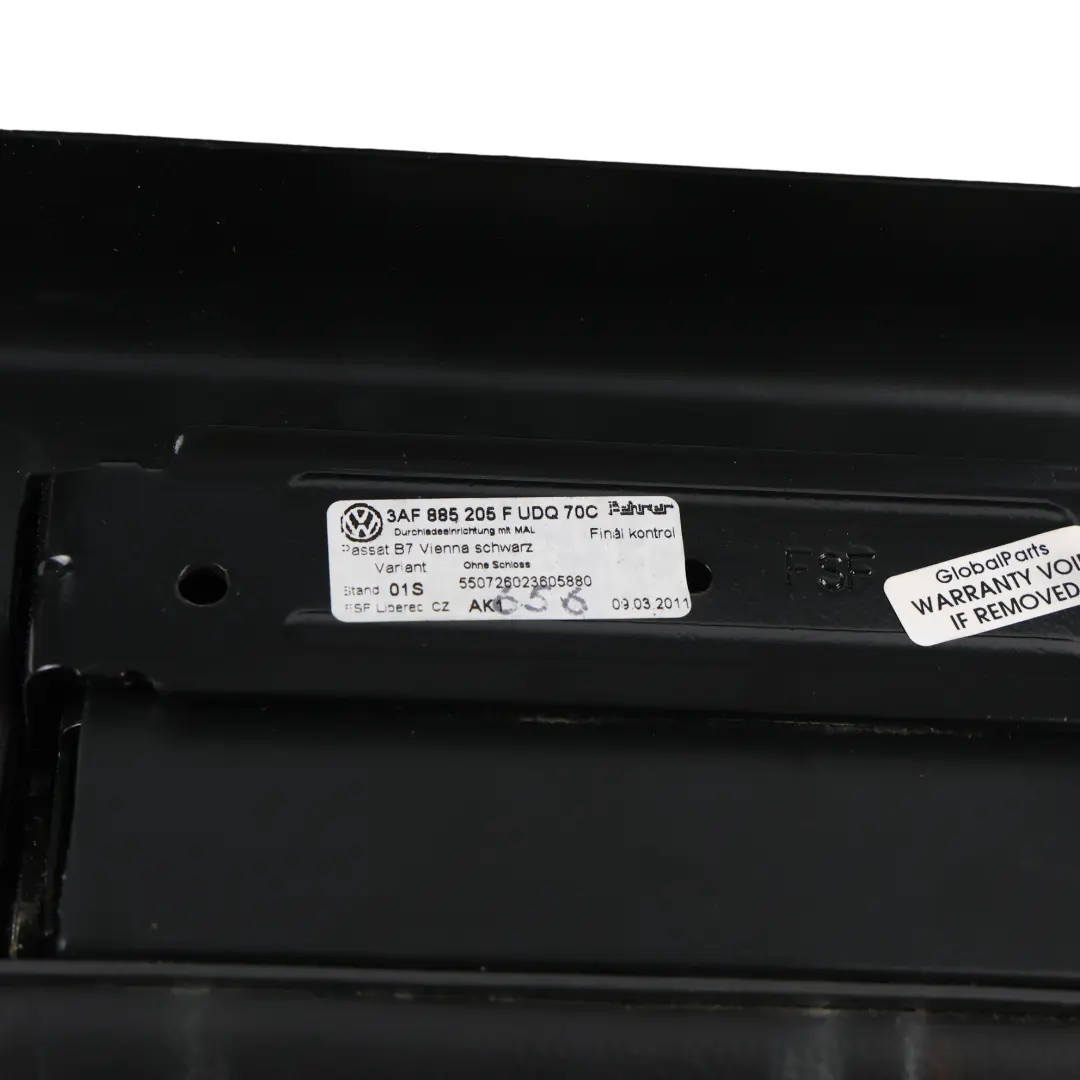 Volkswagen Passat B6 Rear Seat Centre Armrest Leather Soul Black - SKU 3C0885081F-1 - Part number 3C0885081F