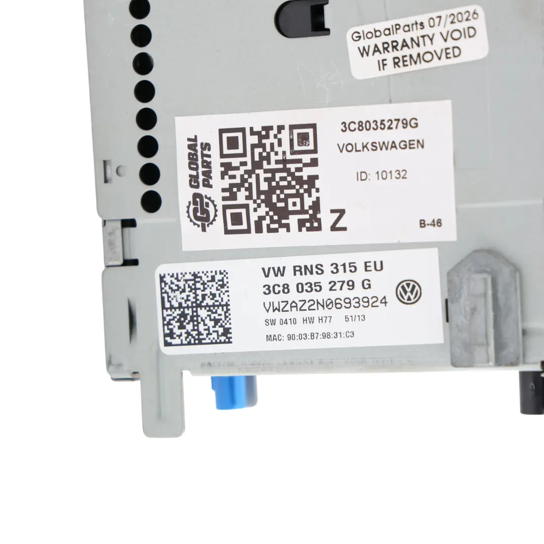 Volkswagen Tiguan 5N Passat B7 Autoradio GPS Unité Centrale - SKU 3C8035279G - Numéro de pièce 3C8035279G