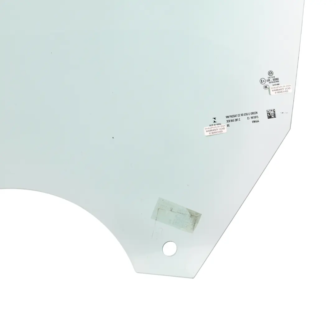 Front Door Window Glass Left N/S Green to Volkswagen Passat CC with Part number 3C8845201C Volkswagen Passat CC Front Door Window Glass Left N/S Green - SKU 3C8845201C - Part number 3C8845201C