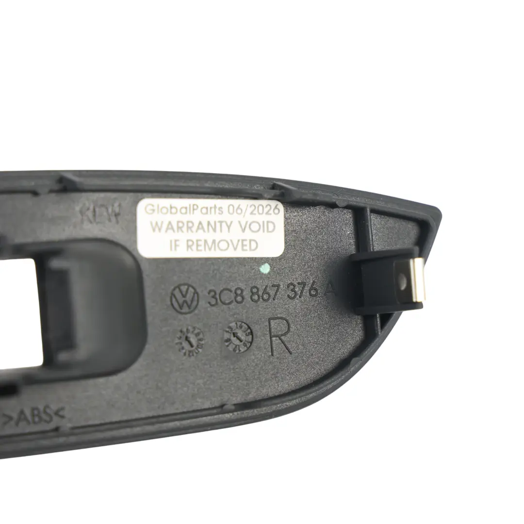 Volkswagen Passat CC Interruptor Ventana Trasero Tapa Moldura Derecha - SKU 3C8867376A - Número de pieza 3C8867376A