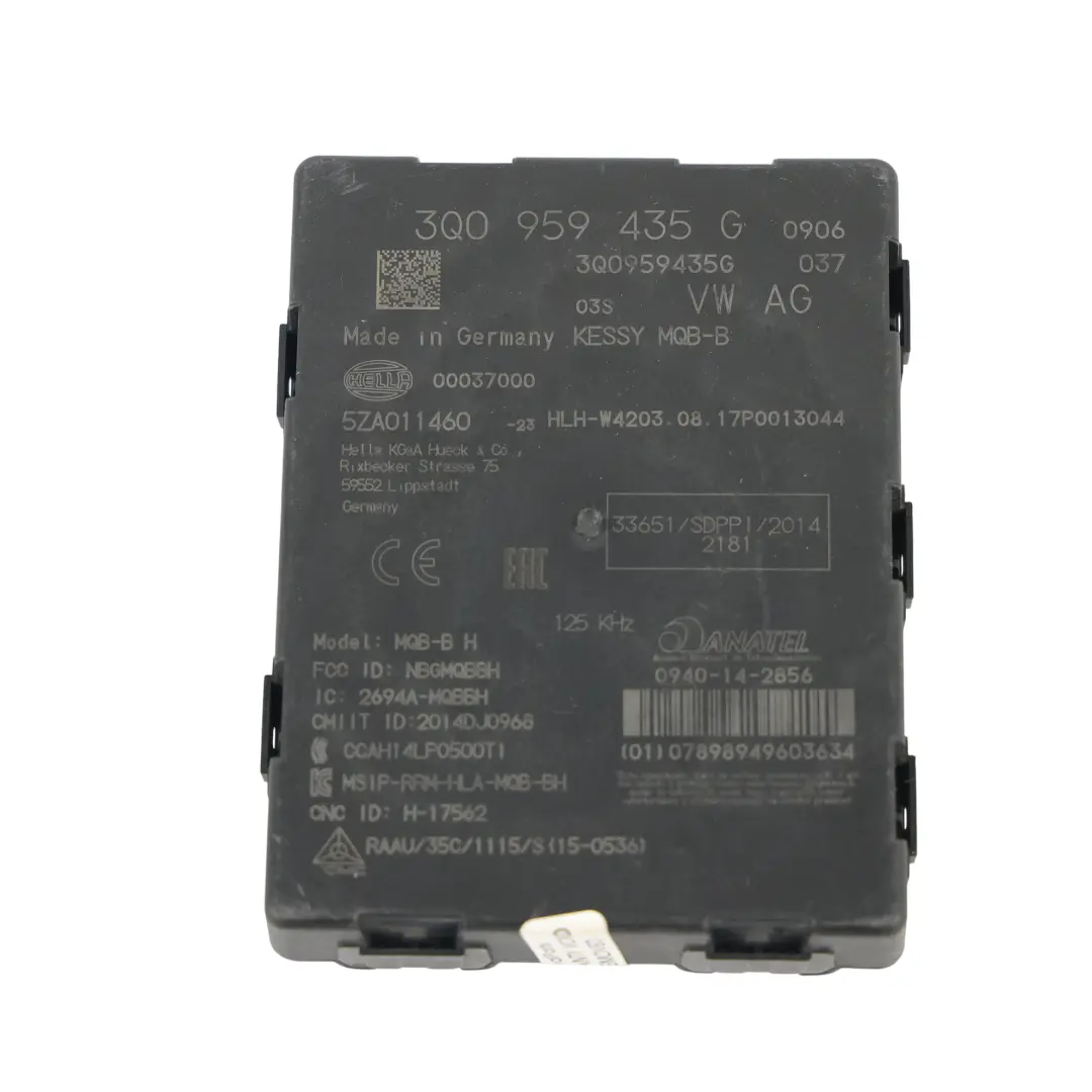 Audi Tiguan 5N Module Unité ECU Contrôle Kessy Sans Clé - SKU 3Q0959435G - Numéro de pièce 3Q0959435G