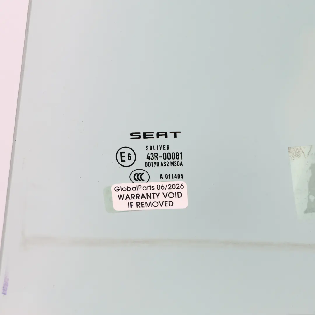 Seat Exeo Door Side Window Glass Glazing AS2 Green Rear Left N/S - SKU 3R9845025 - Part number 3R9845025