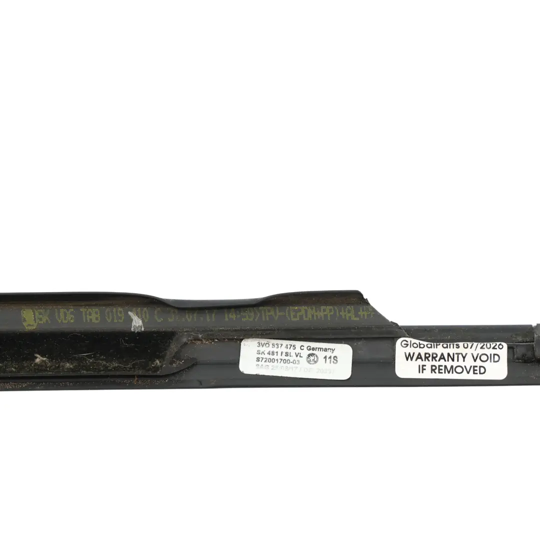Skoda Superb 3V Junta Sellado Ventana Exterior Delantero Izquierdo - SKU 3V0837475C - Número de pieza 3V0837475C