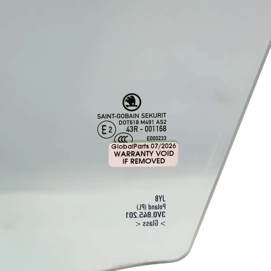 3V 4KC 4KF Tür Fensterscheibe Vorne Links für Skoda Superb mit Teilenummer 3V0845201 Skoda Superb 3V 4KC 4KF Tür Fensterscheibe Vorne Links - SKU 3V0845201 - Teilenummer 3V0845201