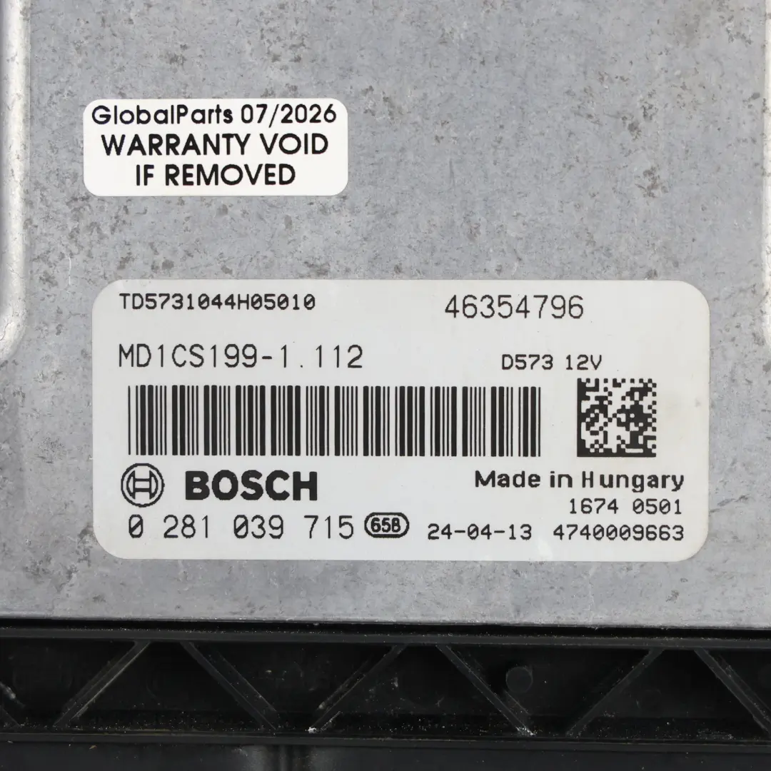 Opel Movano C 2.2 BlueHDI B22LUE 140HP Motor Steuergerät Manuell - SKU 46354796 - Teilenummer 46354796