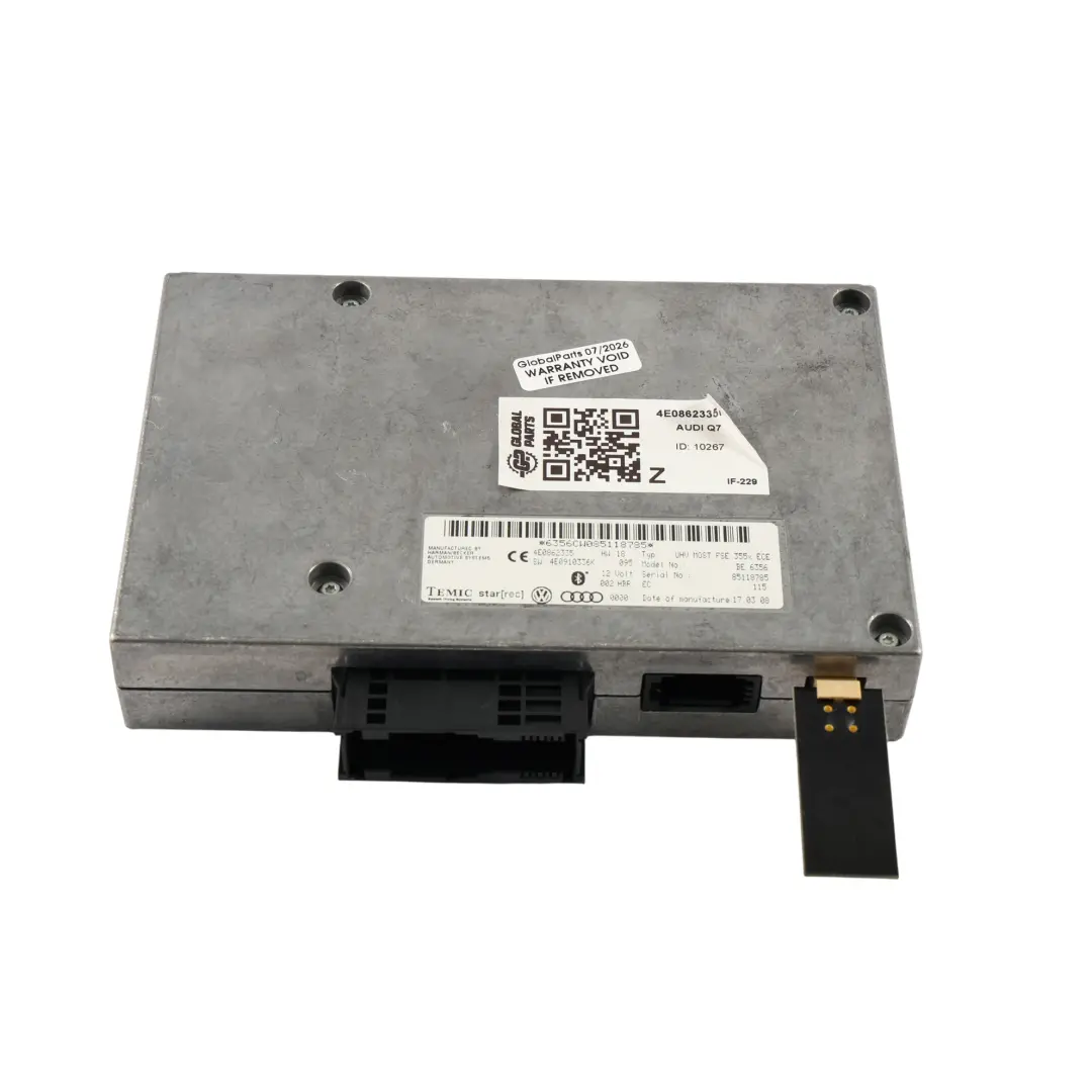 Audi A6 C6 Modulo Unità Controllo Multimedia Bluetooth ECU HW - SKU 4E0862335 - Numero di parte 4E0862335