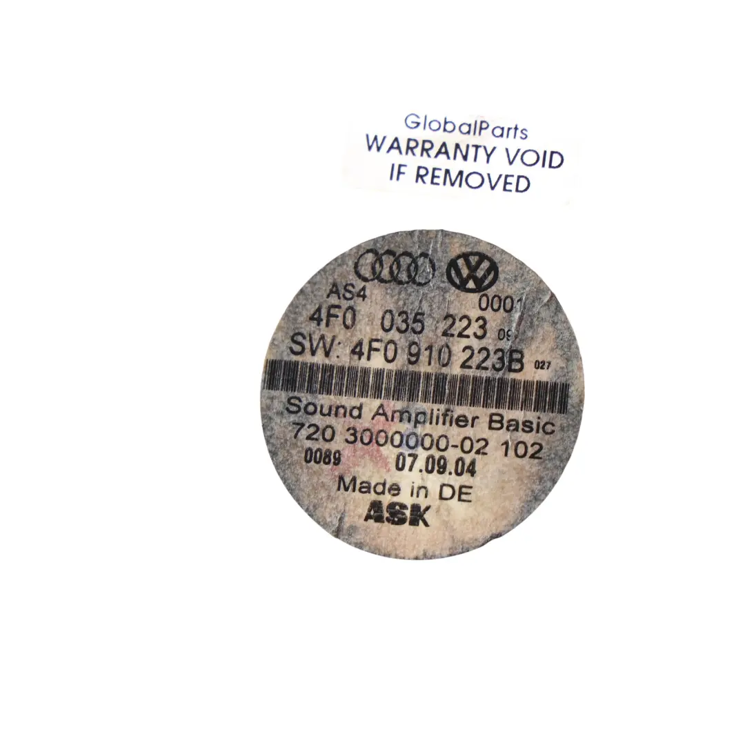 Audi A6 C6 S6 Bose Sound Amplifier Audio Speaker System - SKU 4F0035223 - Part number 4F0035223