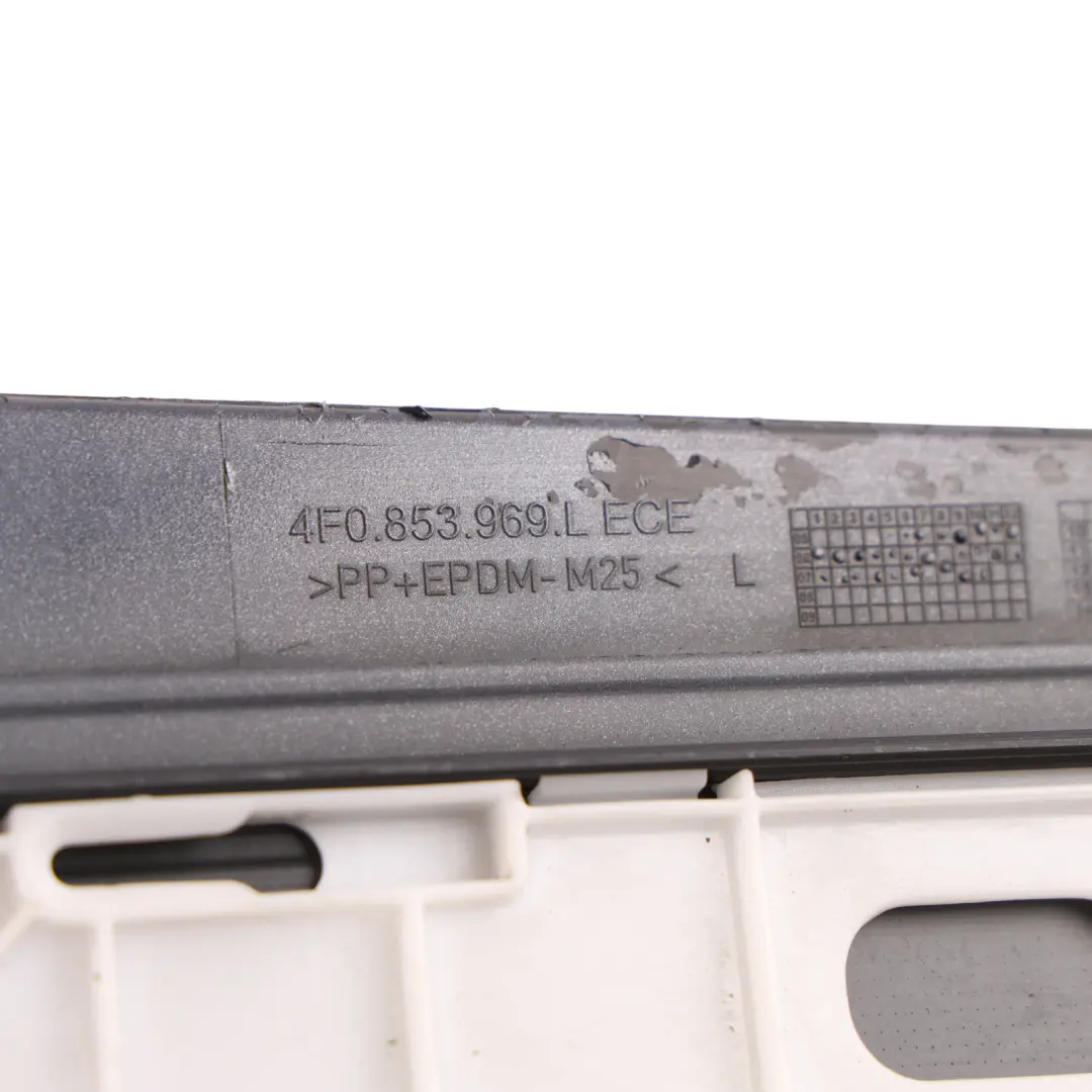 Door Strip Moulding Trim Left N/S Oyster Grey - Z7Q to Audi A6 C6 Rear with Part number 4F0853969L Audi A6 C6 Rear Door Strip Moulding Trim Left N/S Oyster Grey - Z7Q - SKU 4F0853969L-OGM - Part number 4F0853969L