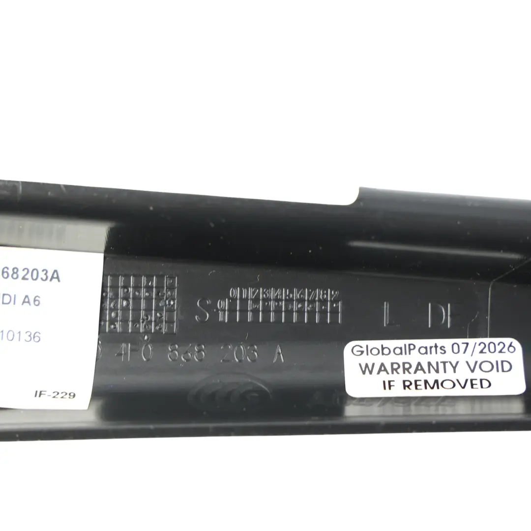 Audi A6 C6 Rivestimento Pannello Montante A Cruscotto Nero - SKU 4F0868203A - Numero di parte 4F0868203A