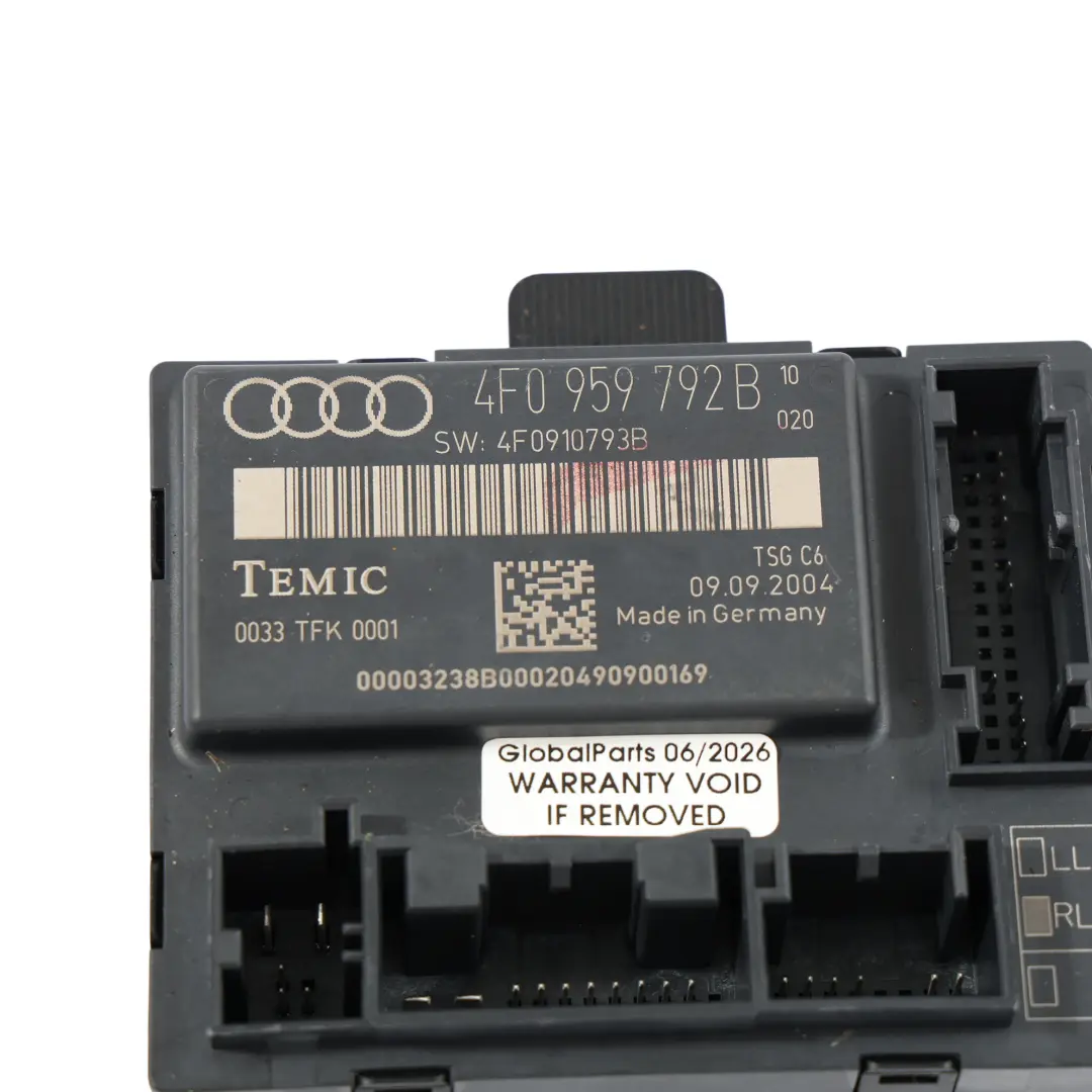 Audi A6 C6 Steuergerät Tür Vorne Beifahrerseite - SKU 4F0959792B - Teilenummer 4F0959792B