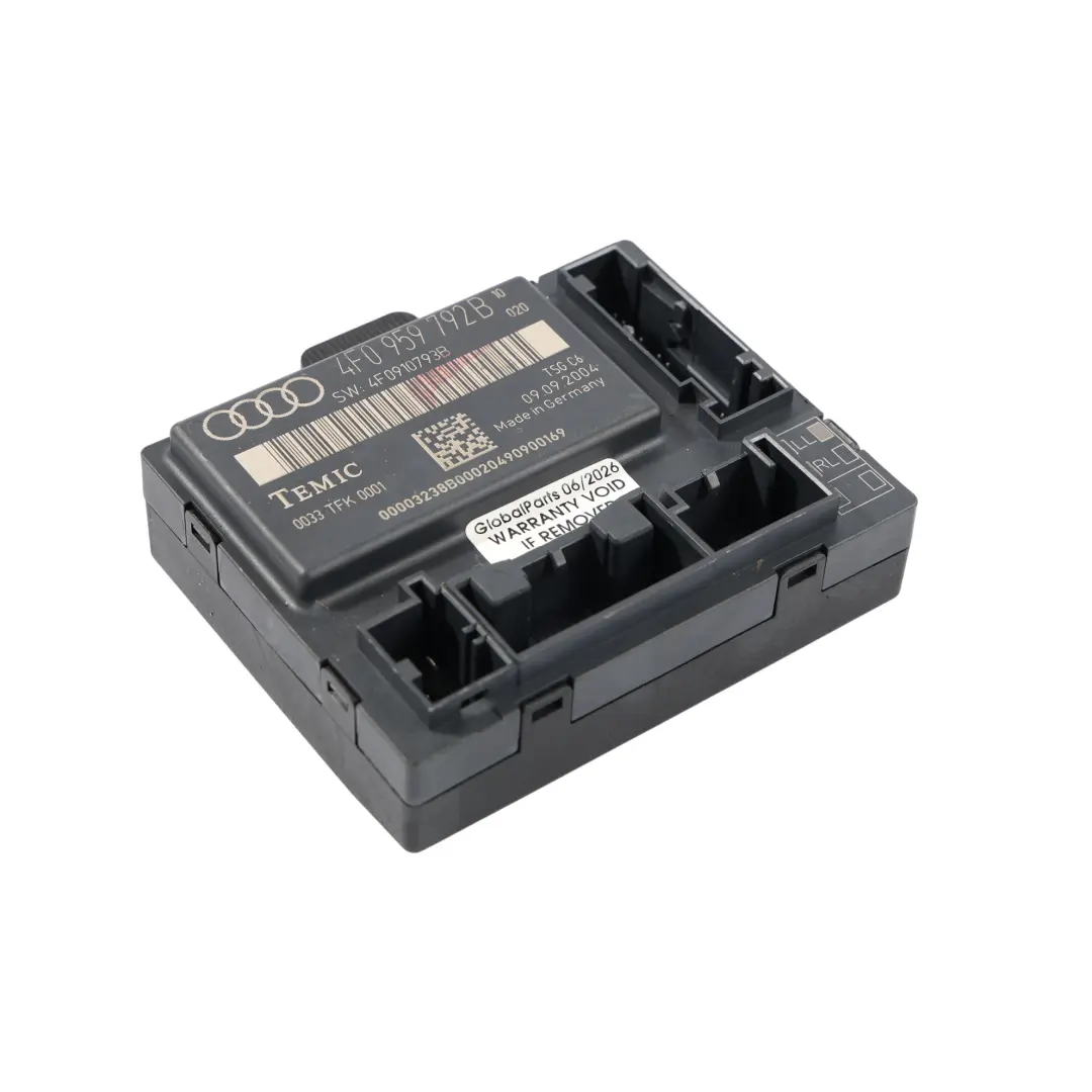 Audi A6 C6 Front Door Control Module Unit ECU Passenger's Side - SKU 4F0959792B - Part number 4F0959792B