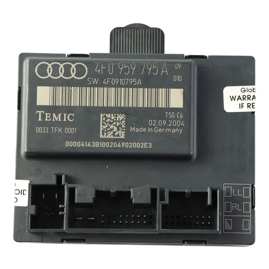 Audi A6 4F C6 Moduł Sterownik Drzwi Tylny Lewy - SKU 4F0959795A - Numer Części 4F0959795A