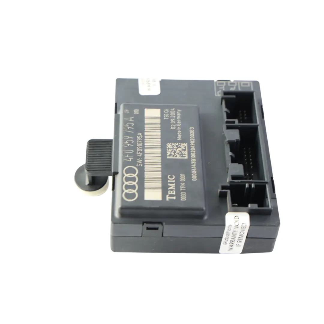 Audi A6 4F C6 Módulo Unidad Control Puerta Trasera Izquierda - SKU 4F0959795A - Número de pieza 4F0959795A
