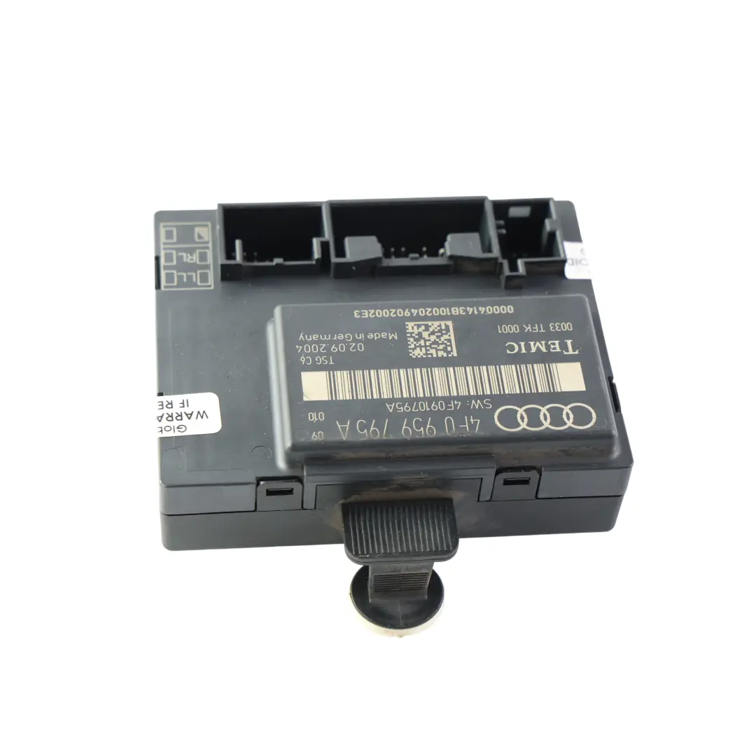 4F C6 Modulo Centralina Controllo Porta Posteriore Sinistra per Audi A6 con numero di parte 4F0959795A Audi A6 4F C6 Modulo Centralina Controllo Porta Posteriore Sinistra - SKU 4F0959795A - Numero di parte 4F0959795A