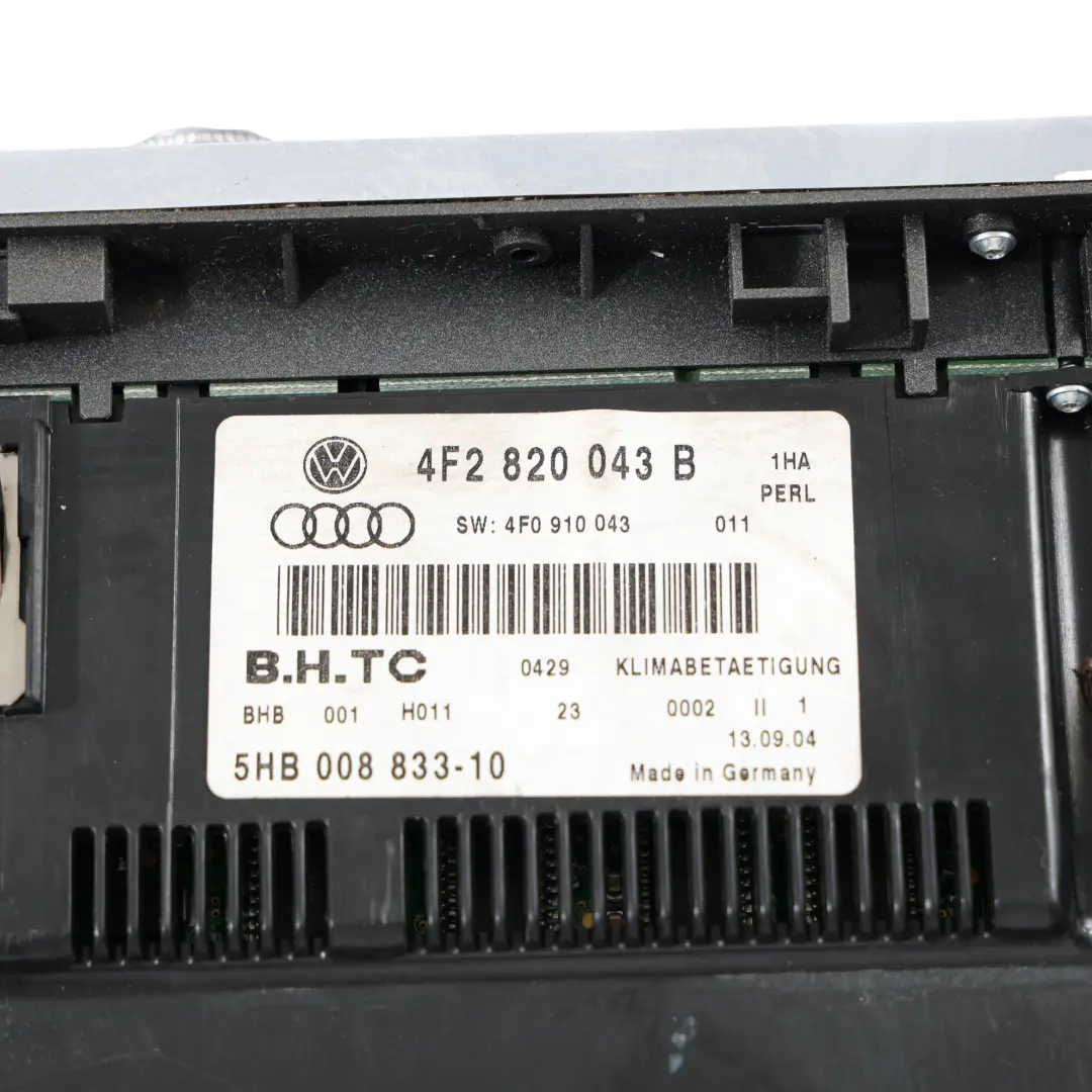 Audi A6 C6 Panel Control Climatizador Calefacción Aire Acondicionado - SKU 4F2820043B - Número de pieza 4F2820043B