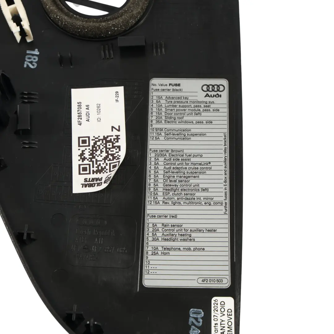 Audi A6 RS6 C6 Dashboard End Trim Cover Panel Left N/S Black - SKU RHD-4F2857085 - Part number 4F2857085