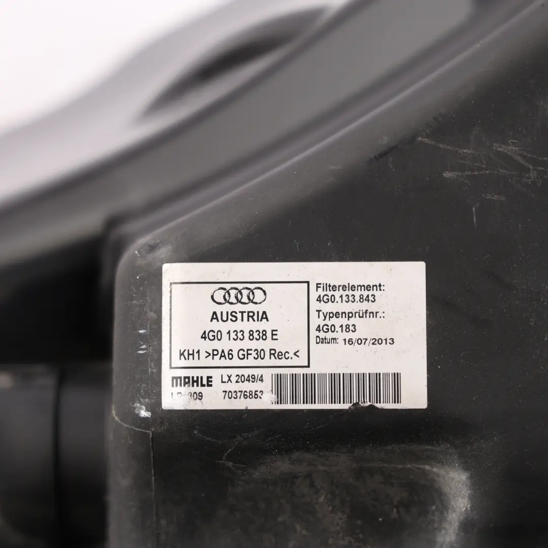 Audi A7 4G 3.0 TDI Diesel Air Intake Filter Box Housing Assembly - SKU 4G0133838E-1 - Part number 4G0133838E