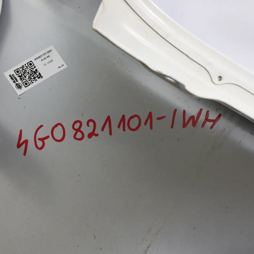 Audi A6 C7 Panel Lateral Delantero Izquierdo Guardabarros Blanco Ibis Y9C - SKU 4G0821101-IWH - Número de pieza 4G0821101
