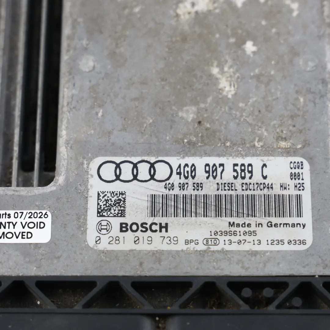 Audi A7 4G 3.0TDI CGQB 313HP Quattro Engine Control ECU Automatic - SKU 4G0907589C - Part number 4G0907589C