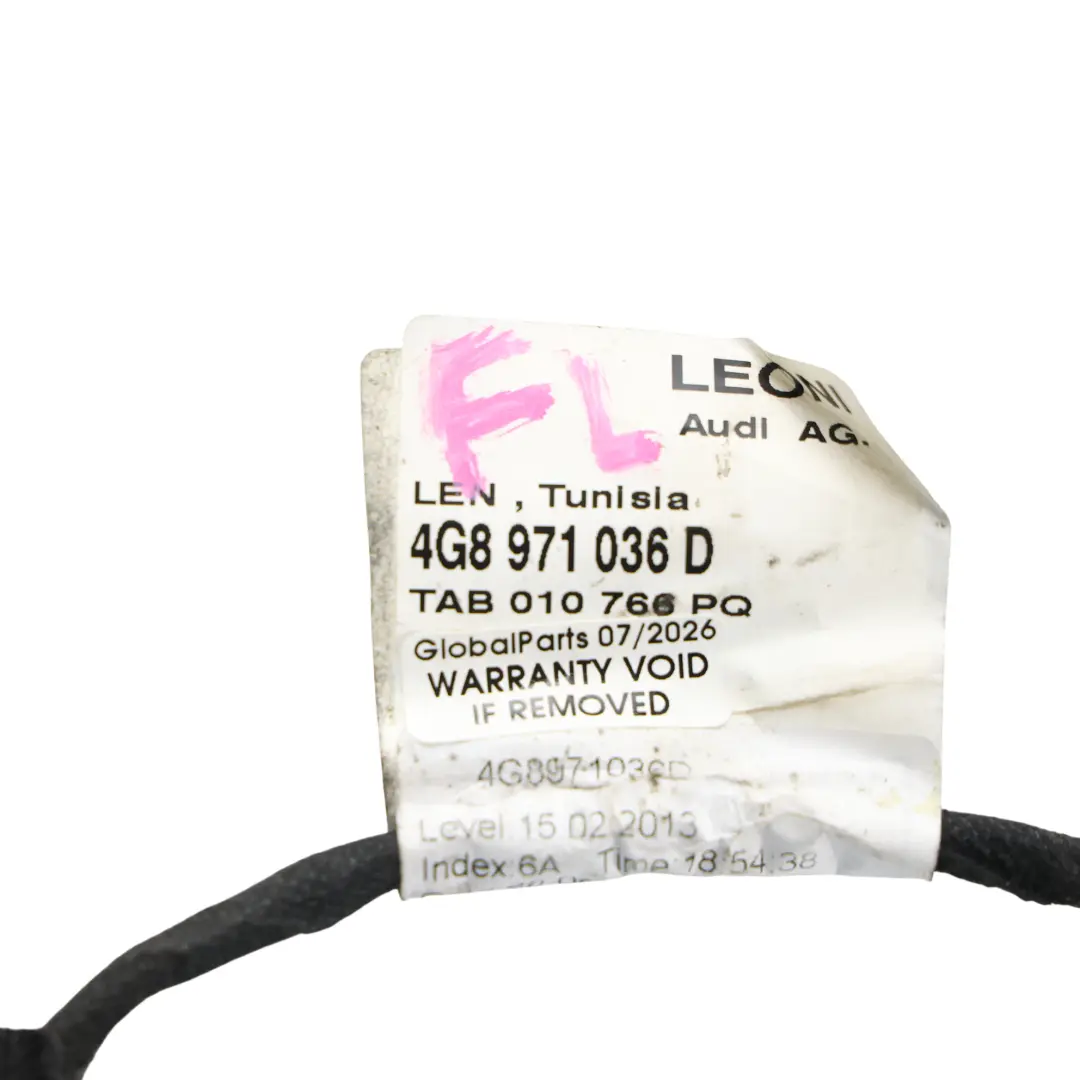 Audi A7 4G Front Door Harness Wiring Loom Cable Passenger Side - SKU 4G8971036D - Part number 4G8971036D