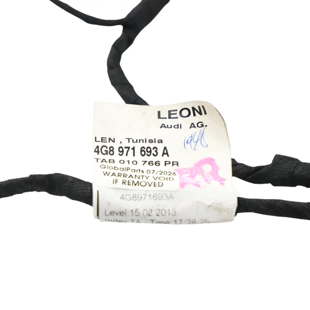 4G8 Rear Door Wiring Harness Connector Loom Left Right N/O/S to Audi A7 with Part number 4G8971693A Audi A7 4G8 Rear Door Wiring Harness Connector Loom Left Right N/O/S - SKU 4G8971693A - Part number 4G8971693A
