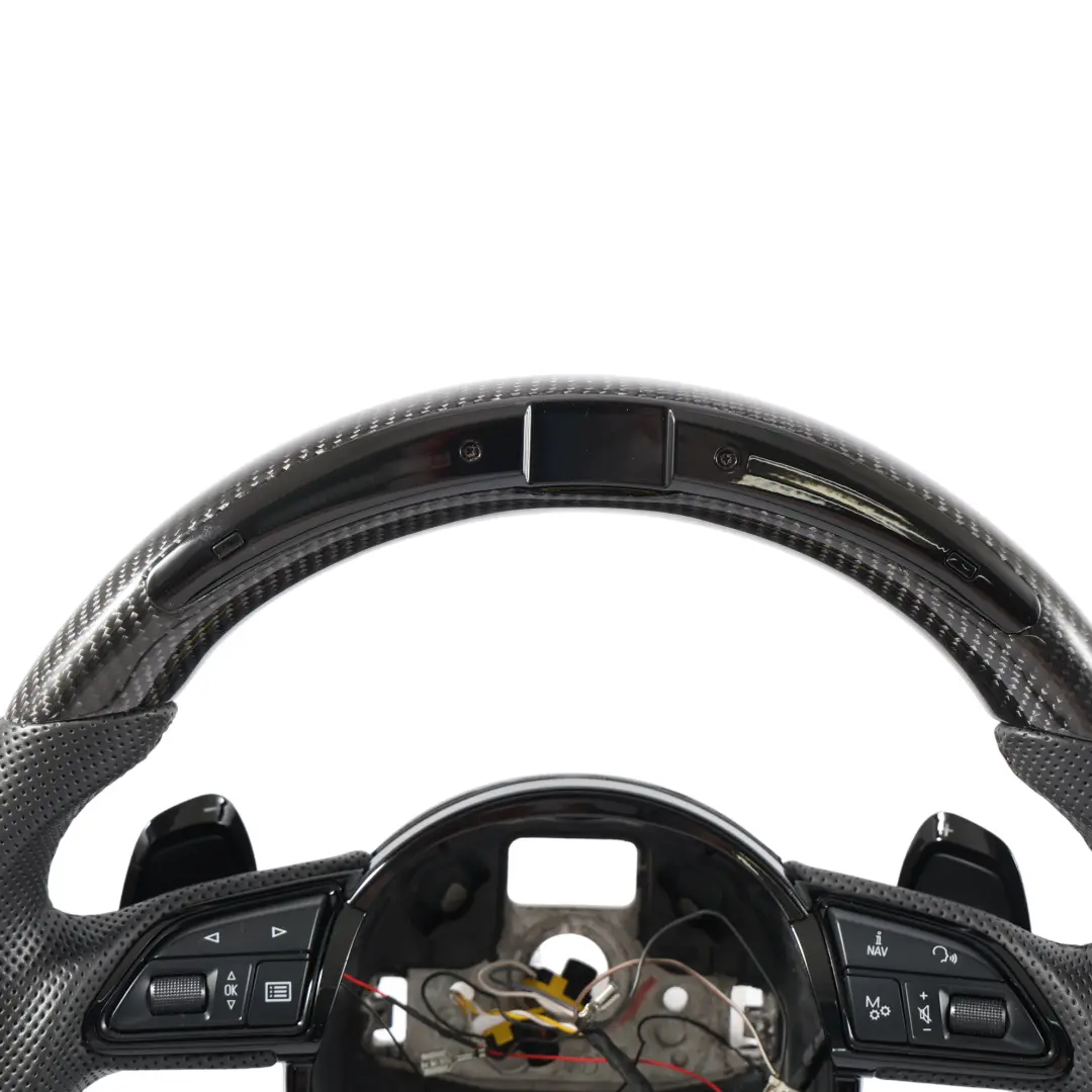 Audi A8 D4 Kierownica S-Line LED Carbon Ścięta Łopatki - SKU 4H0419091T-1 - Numer Części 4H0419091T