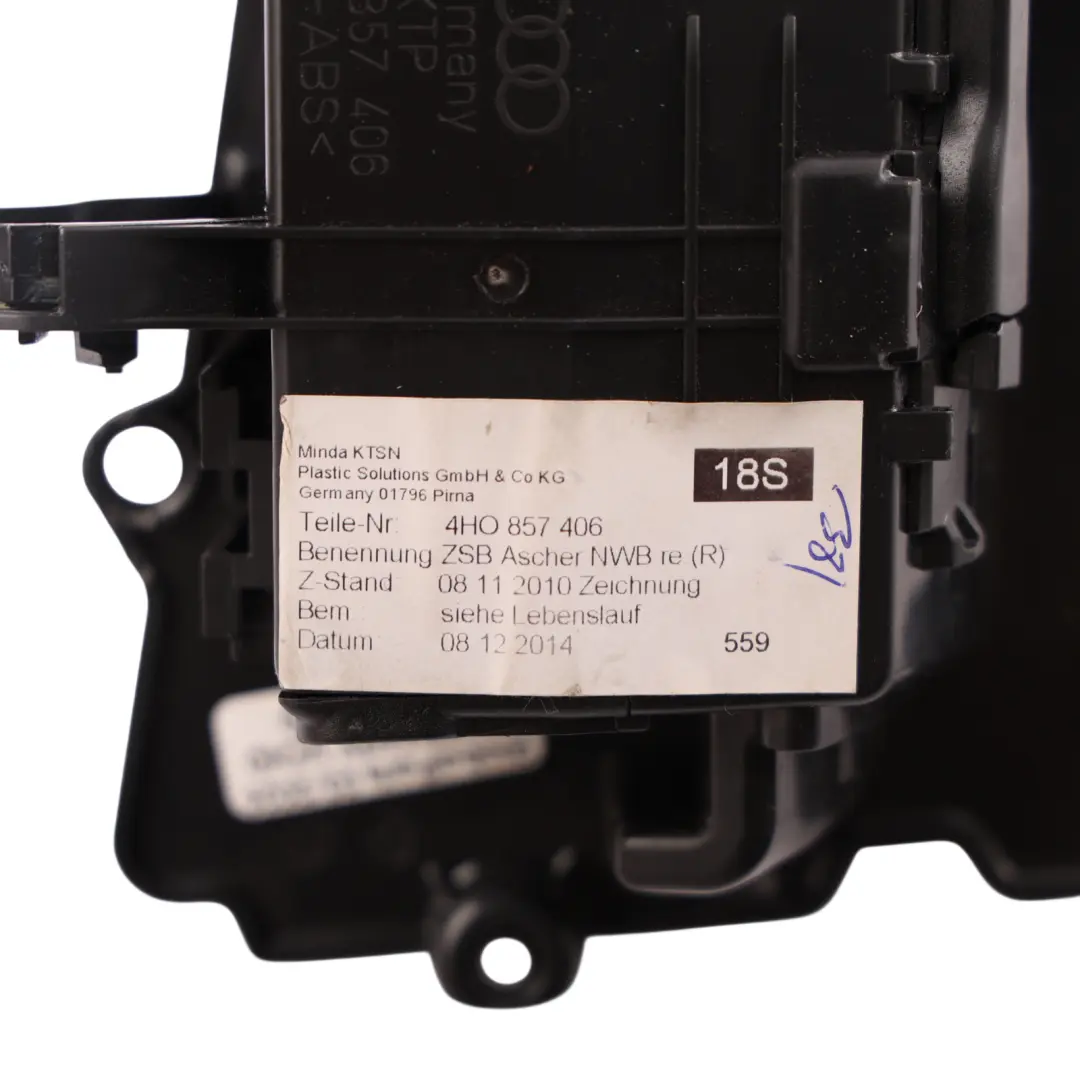 Audi A8 D4 Rear Door Card Ash Tray Panel Right O/S Aluminium Brushed - SKU 4H0857306A - Part number 4H0857306A