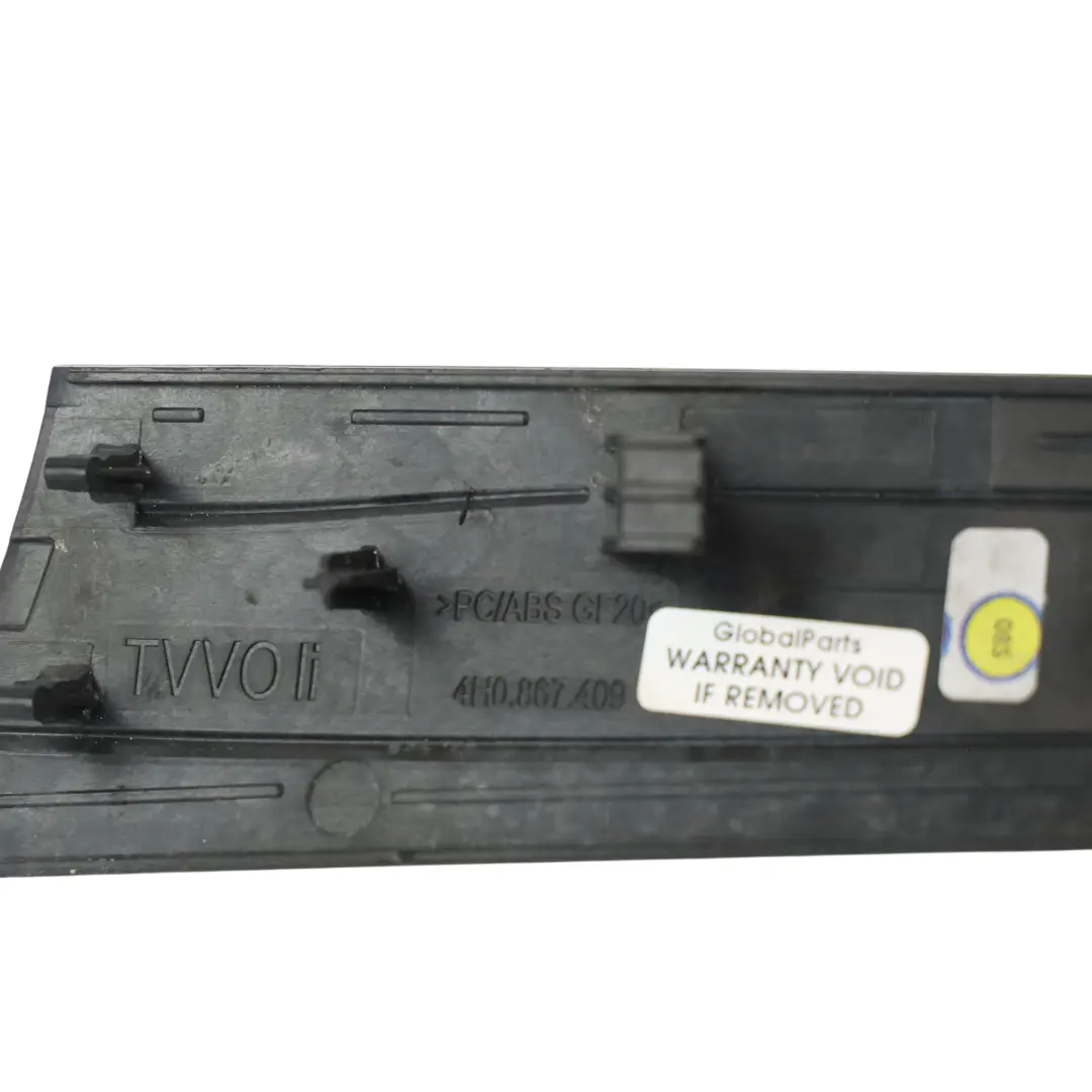 Listwa Ozdobna Panelu Drzwi Przednia Lewa Czarna do Audi A8 S8 D4 o numerze 4H0867409A Audi A8 S8 D4 Listwa Ozdobna Panelu Drzwi Przednia Lewa Czarna - SKU 4H0867409A-1 - Numer Części 4H0867409A