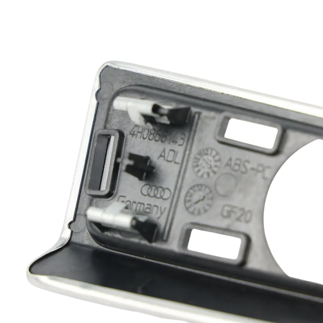 Rivestimento Montante B Alluminio Argento Sinistro per Audi A8 S8 4H D4 con numero di parte 4H0868143B Audi A8 S8 4H D4 Rivestimento Montante B Alluminio Argento Sinistro - SKU 4H0868143B - Numero di parte 4H0868143B