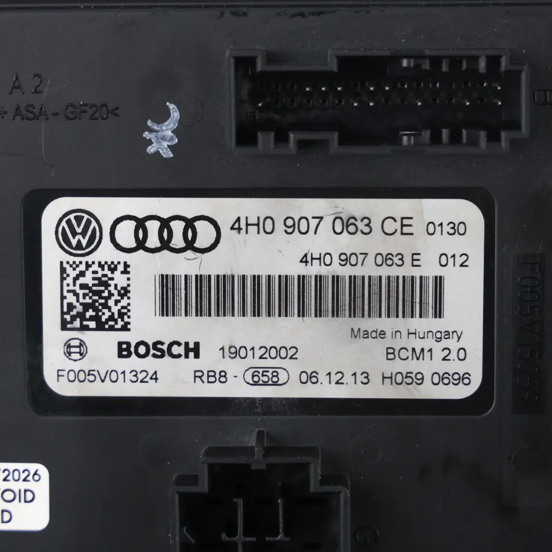 Body Control Module BCM ECU 3.0 TDI Quattro CDUD to Audi A6 C7 with Part number 4H0907063CE Audi A6 C7 Body Control Module BCM ECU 3.0 TDI Quattro CDUD - SKU 4H0907063CE - Part number 4H0907063CE