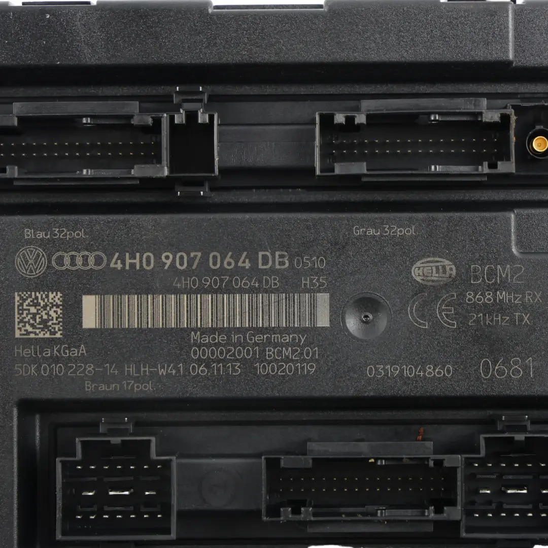 Audi A8 D4 Módulo Unidad ECU Confort Carrocería BCM - SKU 4H0907064DB - Número de pieza 4H0907064DB