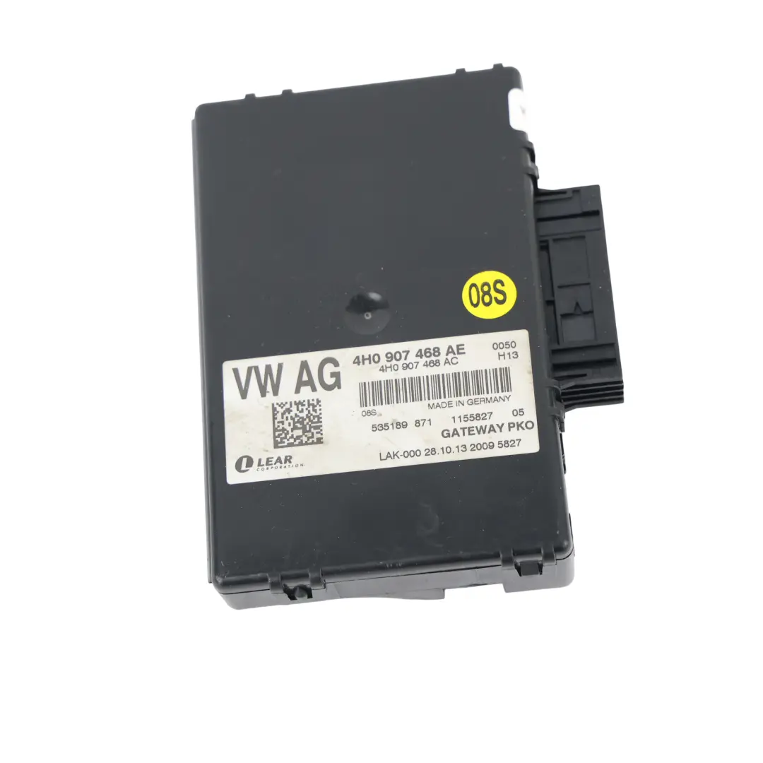 Módulo Control Gateway Interfaz Diagnóstico BUS para Audi A8 D4 con número de pieza 4H0907468AE Audi A8 D4 Módulo Control Gateway Interfaz Diagnóstico BUS - SKU 4H0907468AE - Número de pieza 4H0907468AE