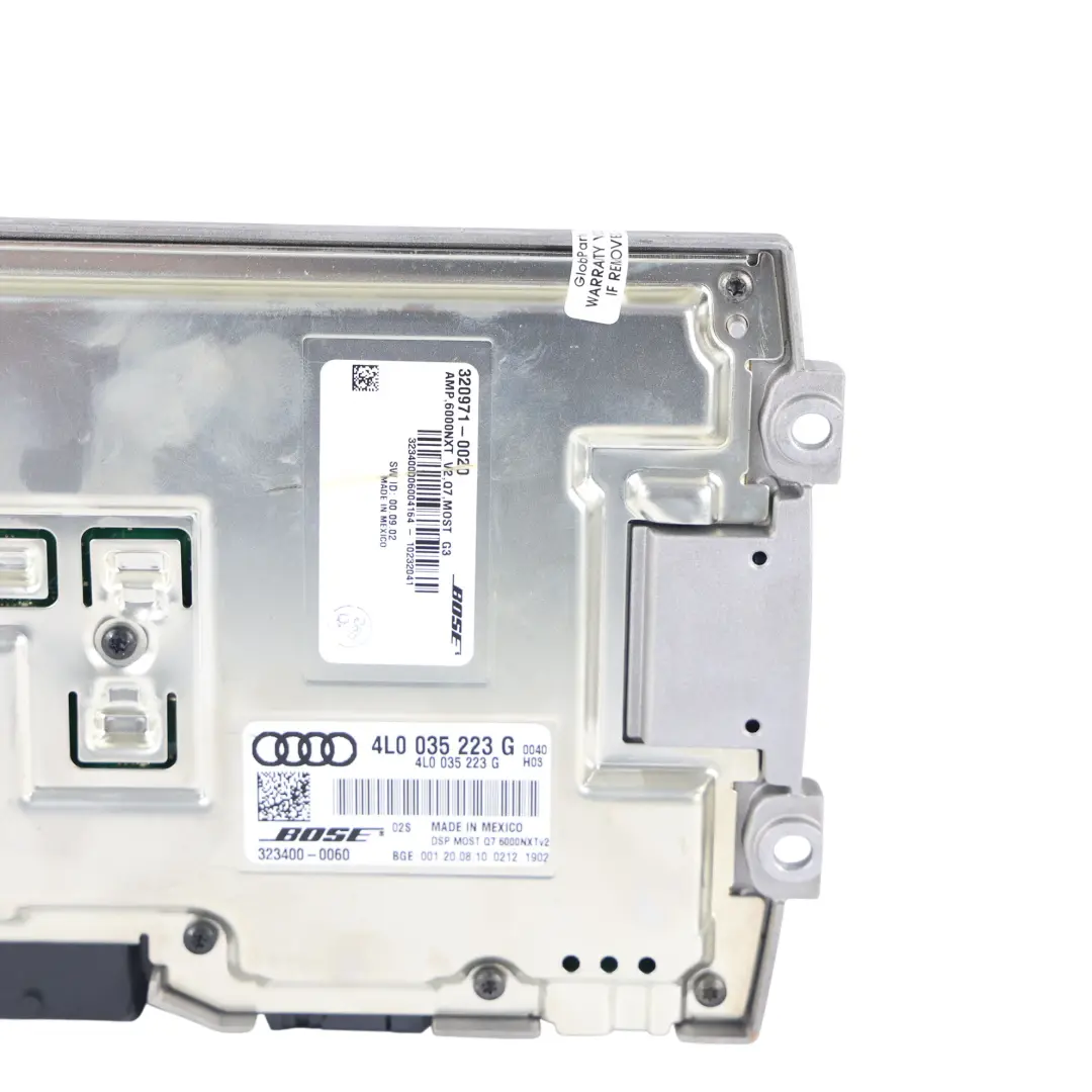 Amplificatore Audio Sistema Bose per Audi Q7 4L con numero di parte 4L0035223G Audi Q7 4L Amplificatore Audio Sistema Bose - SKU 4L0035223G - Numero di parte 4L0035223G