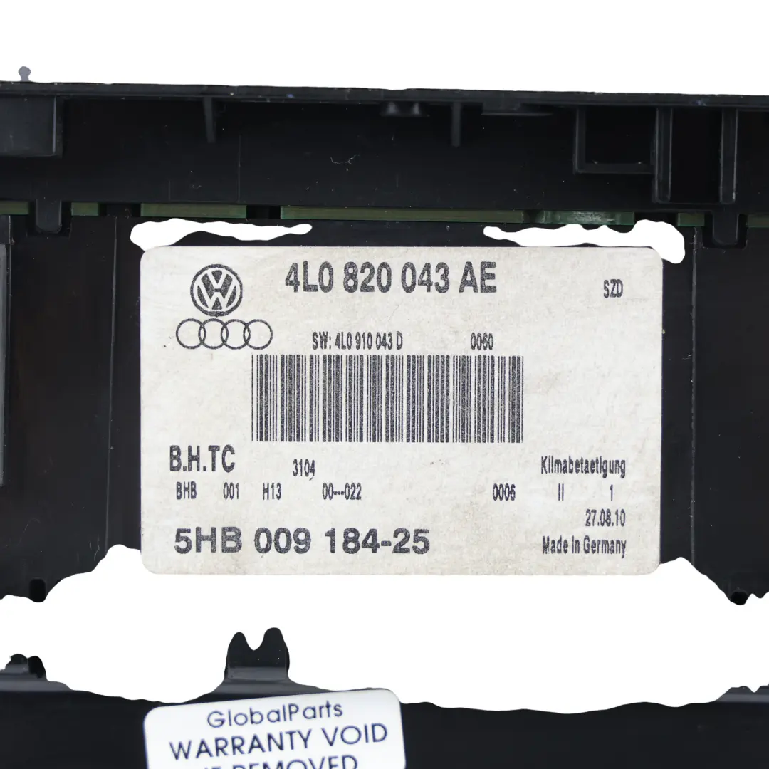 Vorne Heizung Klimabedienfeld Einheit Klimaanlage für Audi Q7 4L mit Teilenummer 4L0820043AE Audi Q7 4L Vorne Heizung Klimabedienfeld Einheit Klimaanlage - SKU 4L0820043AE - Teilenummer 4L0820043AE