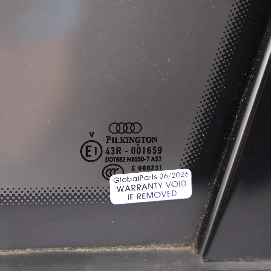 Fixed Door Window Glass Black Right O/S Laminated Insulated to Audi Q7 4L Rear with Part number 4L0845300M Audi Q7 4L Rear Fixed Door Window Glass Black Right O/S Laminated Insulated - SKU 4L0845300M - Part number 4L0845300M