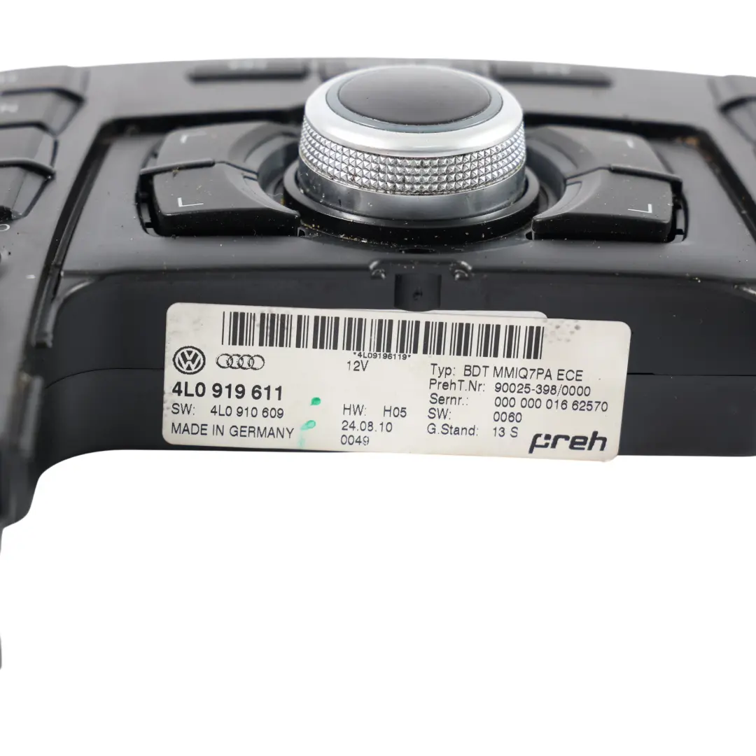 Audi Q7 4L Panel Interruptor Unidad Control Radio Navegación MMI - SKU 4L0919611 - Número de pieza 4L0919611