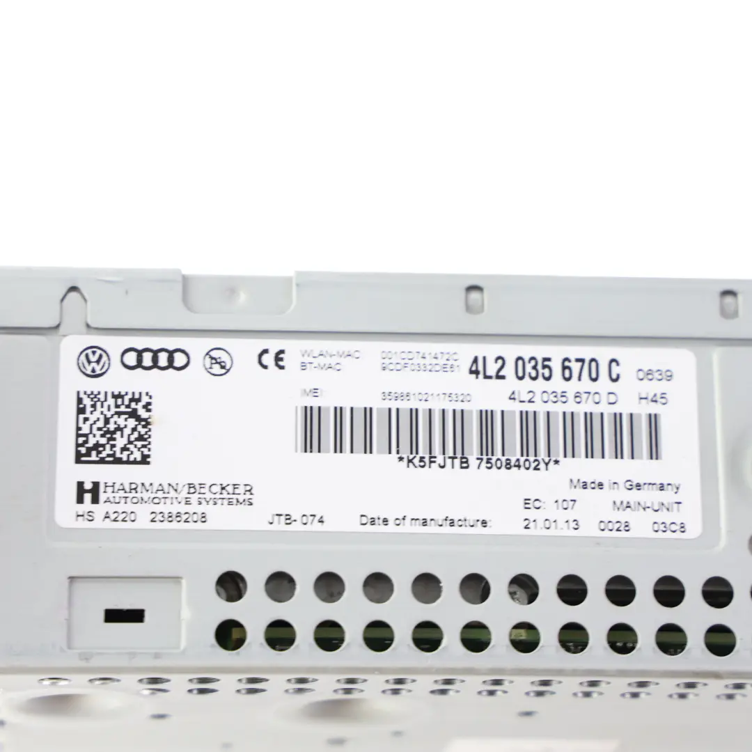 Audi Q7 4L Radio Navi Steuergerät Modul - SKU 4L2035670C - Teilenummer 4L2035670C