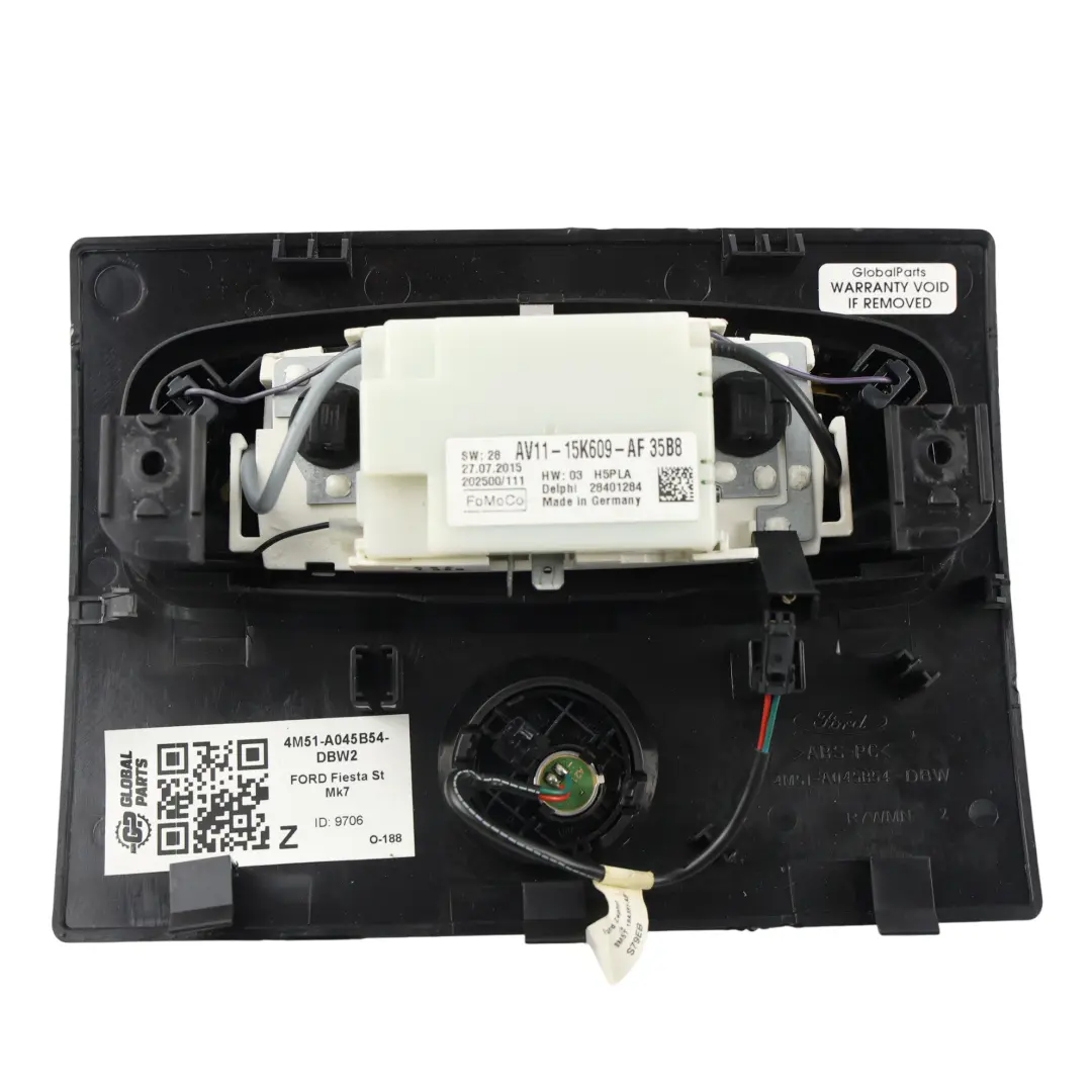 Ford Fiesta MK7 Luz Interior Delantera Techo Panel Interruptor - SKU 4M51-A045B54-DBW2 - Número de pieza 4M51-A045B54-DBW2