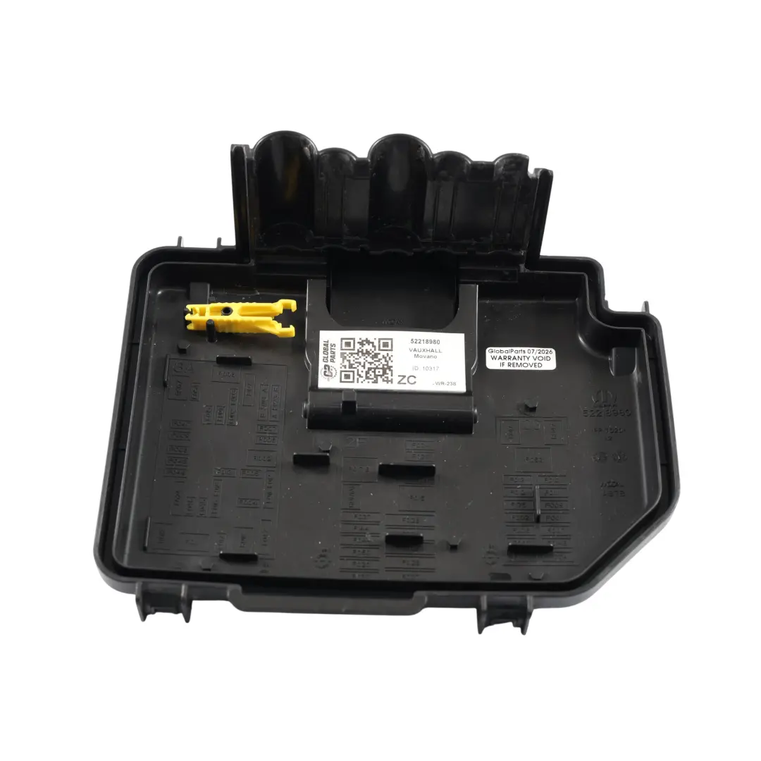 Vauxhall Movano C Fuse Box Cover Covering Lid Top Housing - SKU 52218980 - Part number 52218980