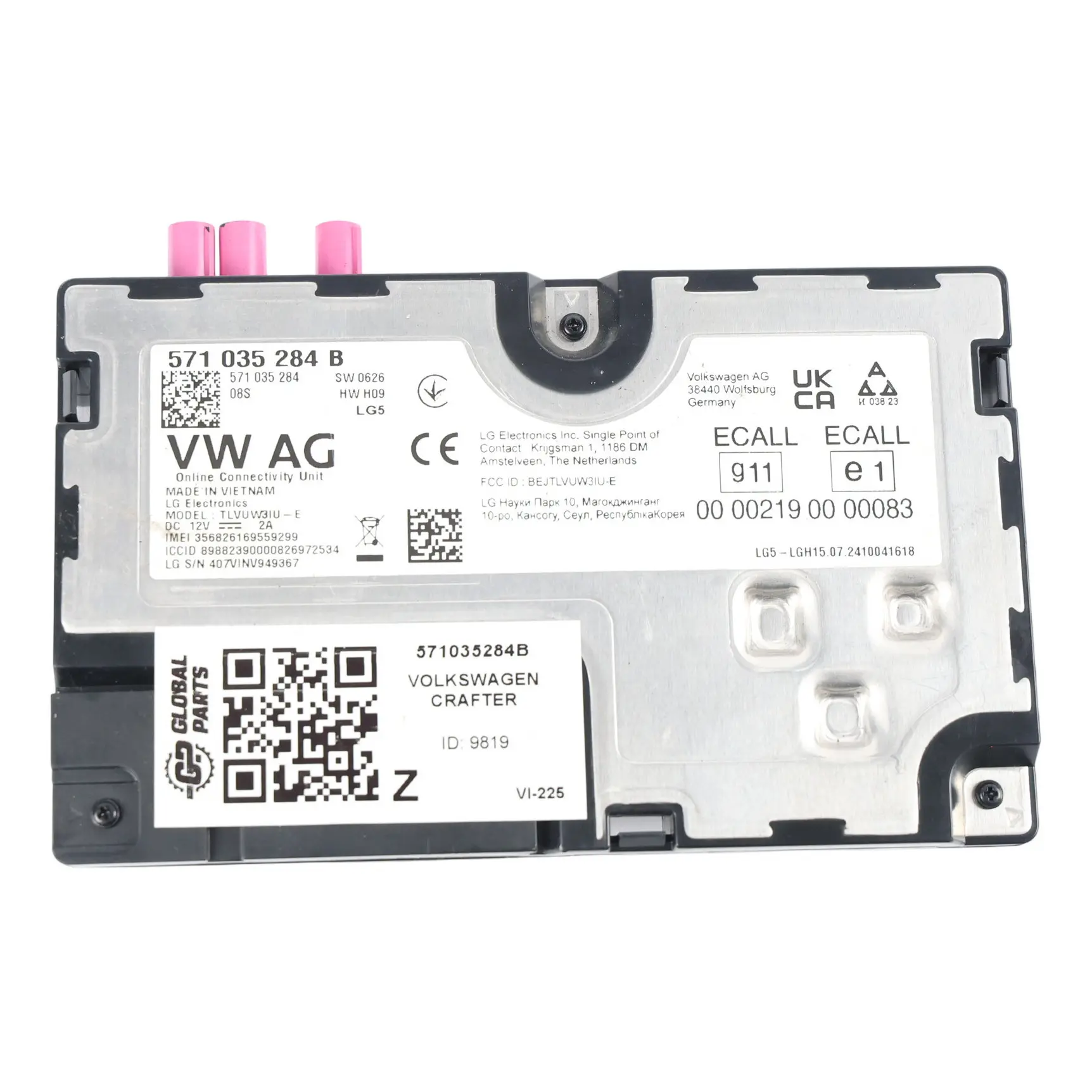 Volkswagen Crafter SY Online Services Steuergerät Modul ECU 571035284B