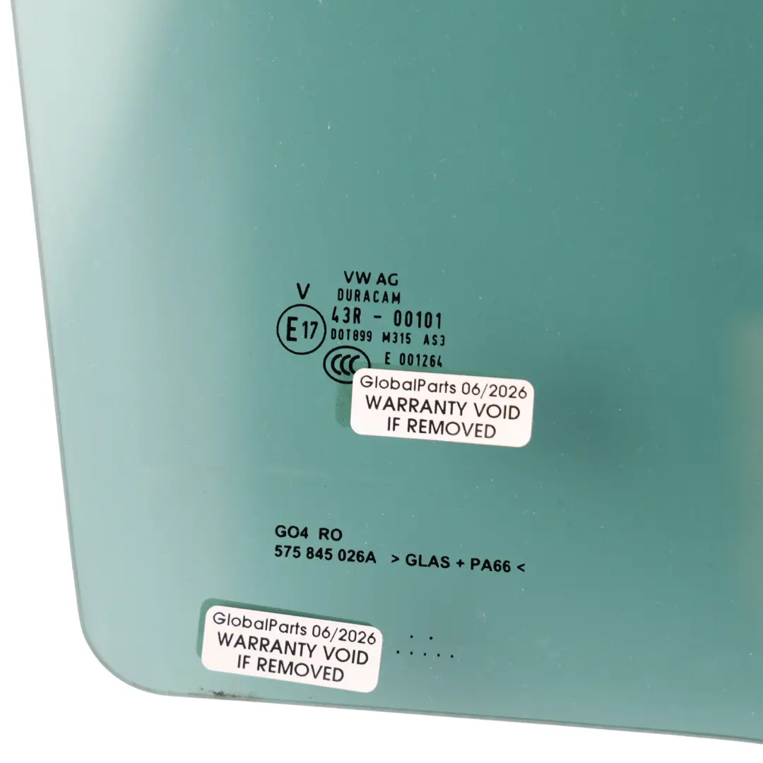 Skoda Karoq Door Window Glass Glazing Rear Right O/S AS3 Tinted - SKU 575845026A - Part number 575845026A
