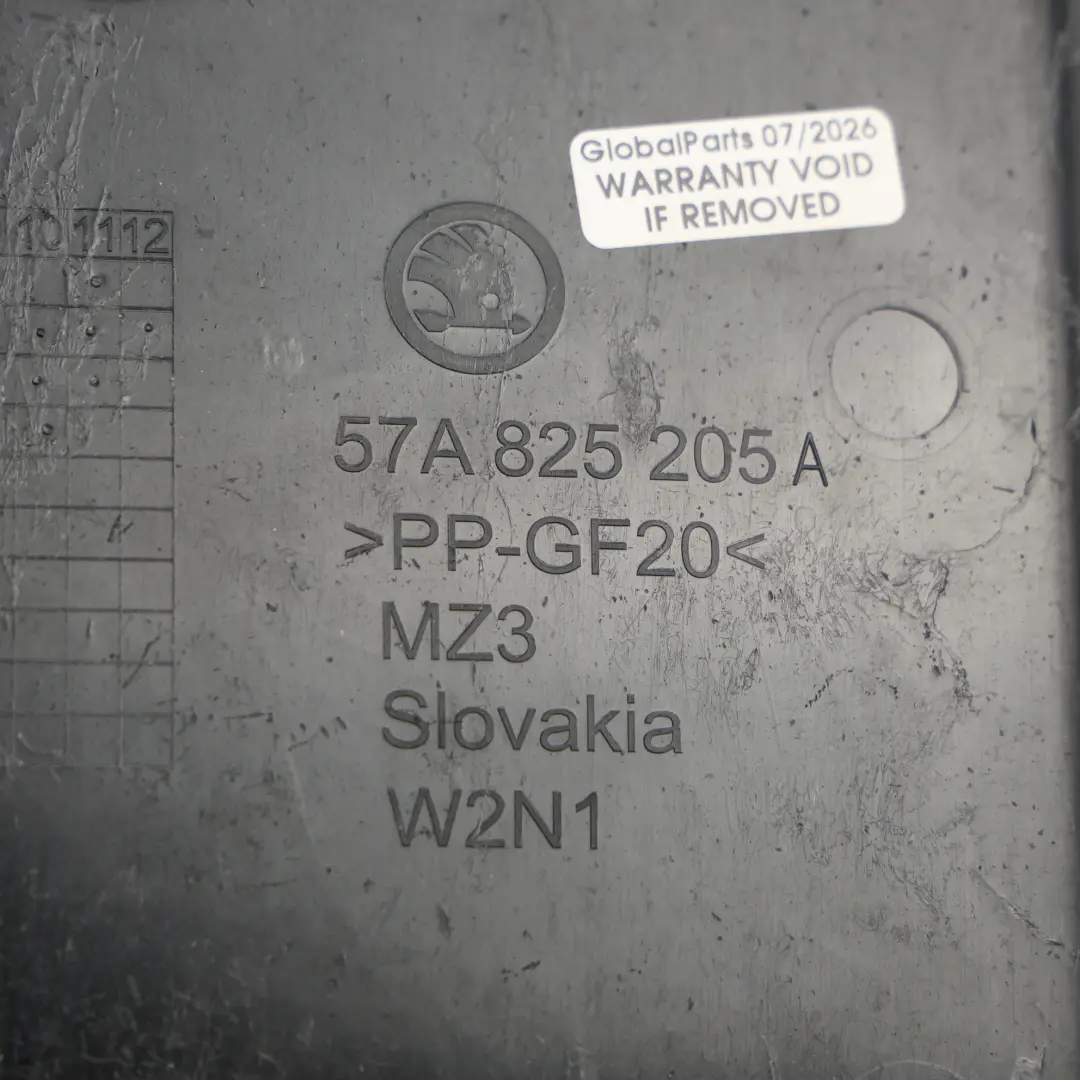 Skoda Karoq Nu7 Rear Middle Underbody Cover 1.5 TSI Petrol - SKU 57A825205A - Part number 57A825205A