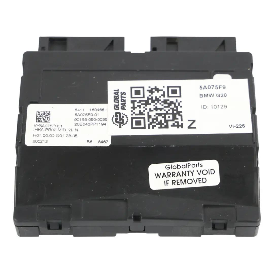 BMW G20 G21 F40 Module ECU Climatisation Commande A/C - SKU 5A075F9 - Numéro de pièce 5A075F9