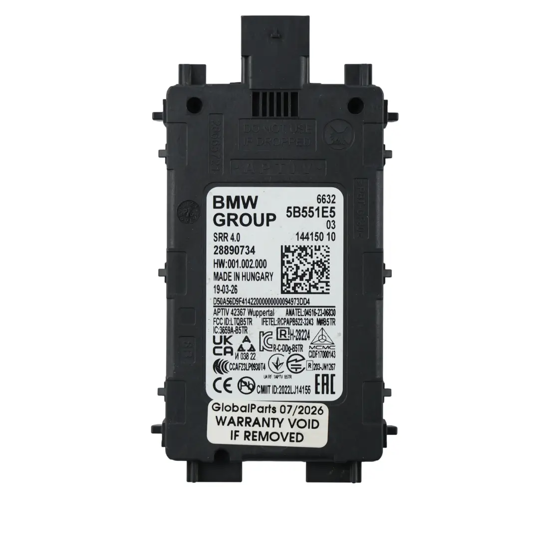 Mini F65 F66 F67 BMW F74 Módulo Control Sensor Radar Punto Ciego - SKU 5B551E5 - Número de pieza 5B551E5