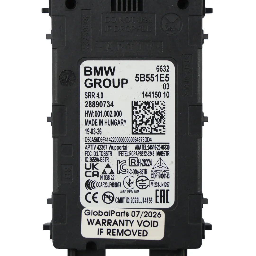 Mini F65 F66 F67 BMW F74 Módulo Control Sensor Radar Punto Ciego - SKU 5B551E5 - Número de pieza 5B551E5