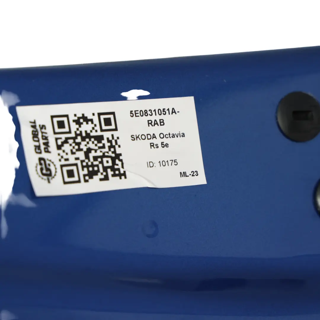Skoda Octavia MK3 Panel Cobertura Puerta Delantera Izquierda Azul Metalizado F5W - SKU 5E0831051A-RAB - Número de pieza 5E0831051A