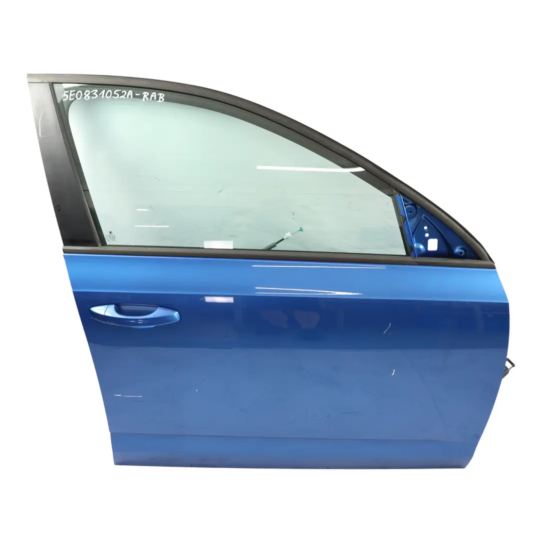 Mk3 Door Front Right O/S Covering Panel Race Blue Metallic - F5W to Skoda Octavia with Part number 5E0831052A Skoda Octavia Mk3 Door Front Right O/S Covering Panel Race Blue Metallic - F5W - SKU 5E0831052A-RAB - Part number 5E0831052A